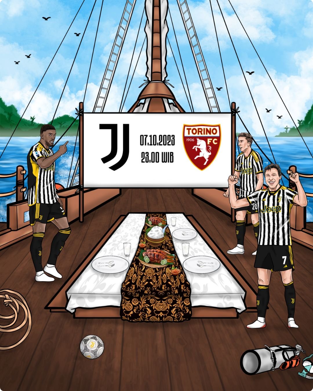 dirubah studio - sport illustration Juventus match day